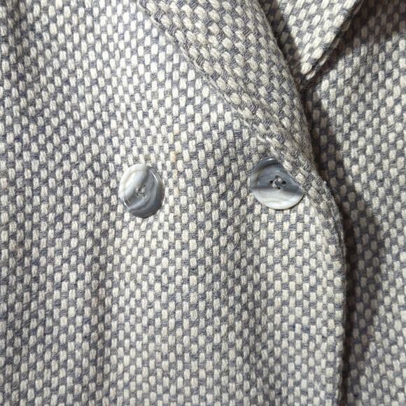 Spencer Douglas Vintage 80s Gray/Cream Tweed Wool Blend Car Coat Womens Sz 12 - Picture 2 of 14